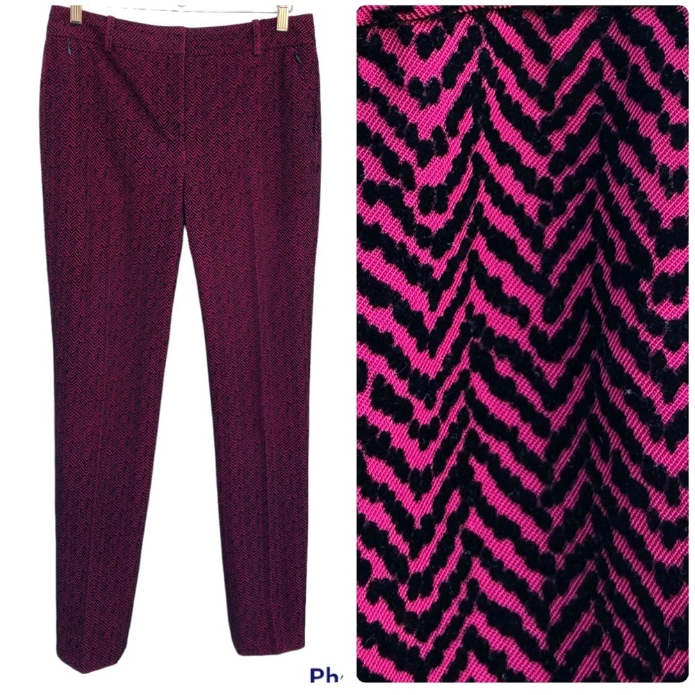 Carlisle burgundy chevron velvet skinny pants M 8